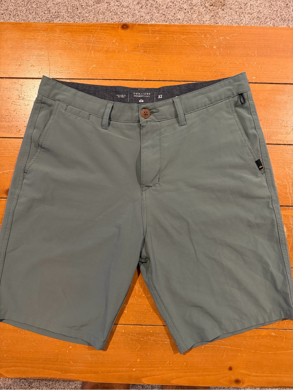 Quiksilver Men's Flat Front Shorts in Olive